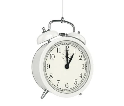 Clock alarm 3D. Time concept. Stock Illustration