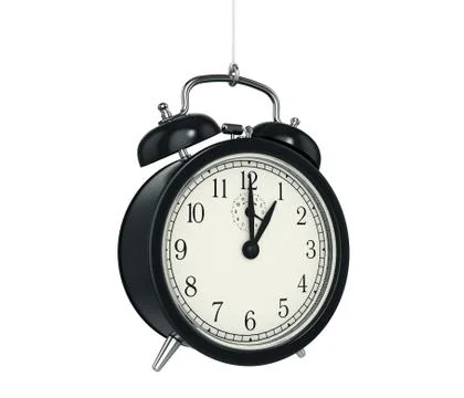 Clock alarm 3D. Time concept. Stock Illustration