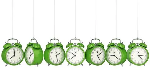 Clock alarm 3D. Time concept. Stock Illustration
