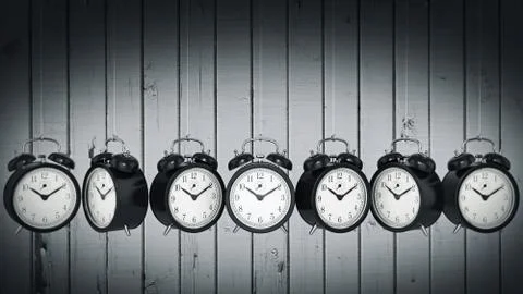 Clock alarm 3D. Time concept. Stock Illustration