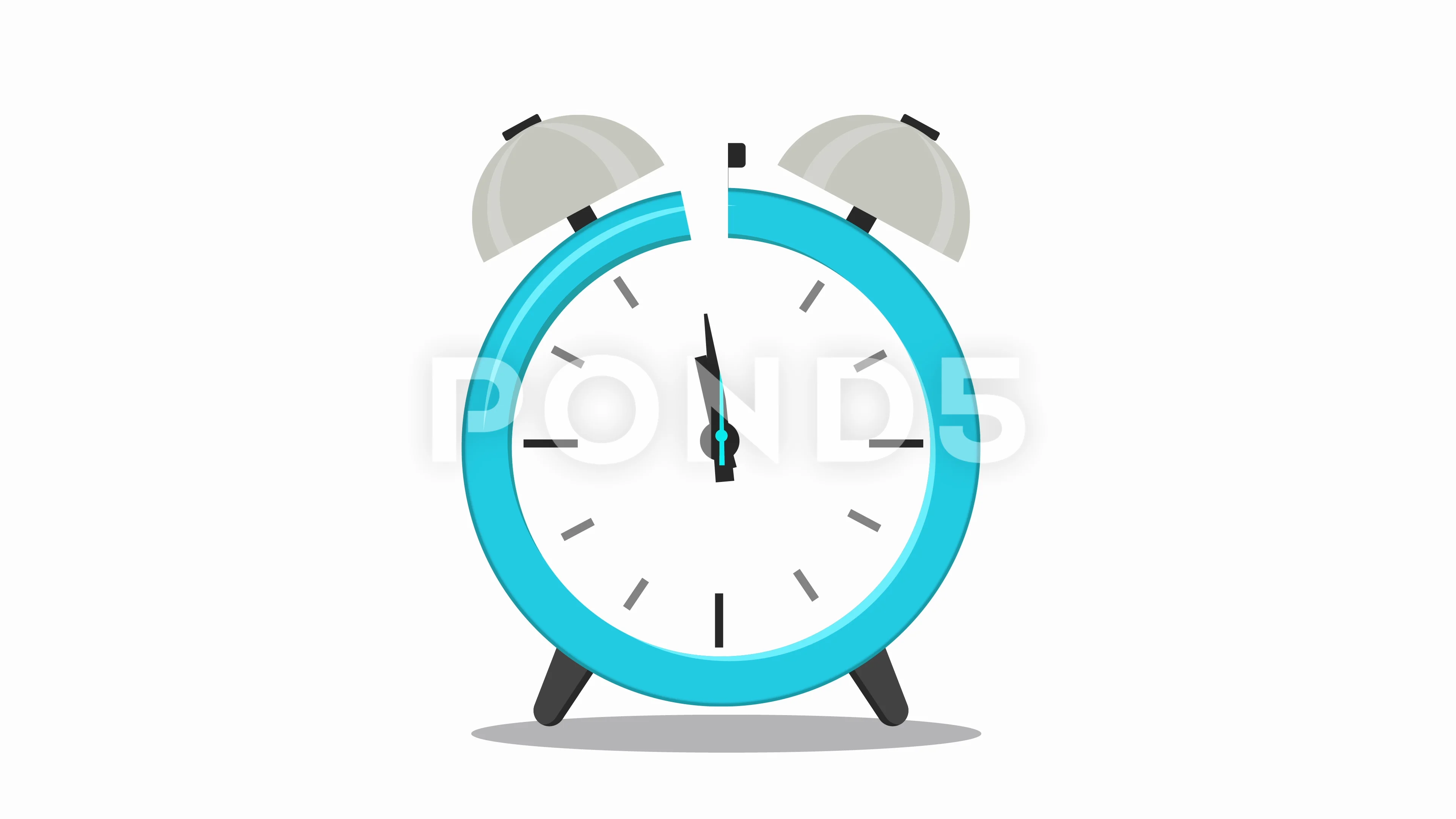 clock alarm cartoon ringing animation at... | Stock Video | Pond5