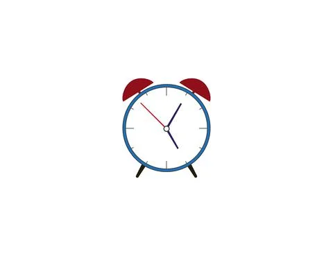 Clock, alarm clock icon. Vector illustration. Flat. Stock Illustration