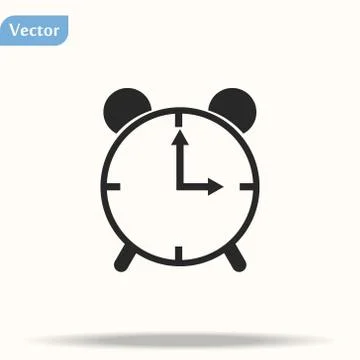Clock alarm icon vector logo template in trendy flat style Stock Illustration