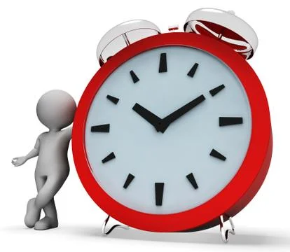 Clock Alarm Shows Render Illustration And Ringing 3d Rendering 스톡 일러스트