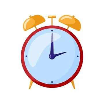 Clock alarm for sleep on white background. Elements bedtime and wake up for l Illustrazione stock