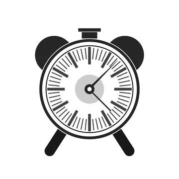 Clock alarm timer wake up grey icon - vector illustration Stock Illustration