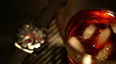 Clock and alcohol Stock Footage 11467053