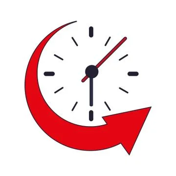 Clock and arrow icon Stock Illustration