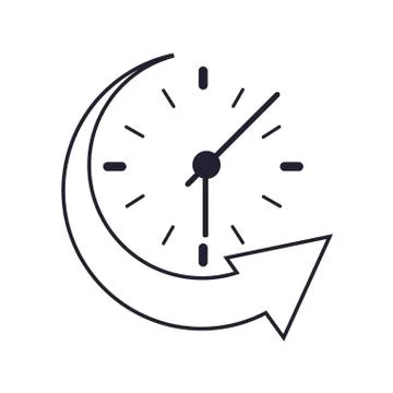 Clock and arrow icon Stock Illustration