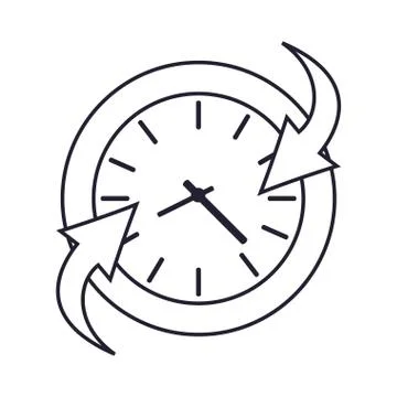 Clock and arrow icon Stock Illustration