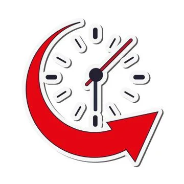 Clock and arrow icon Stock Illustration