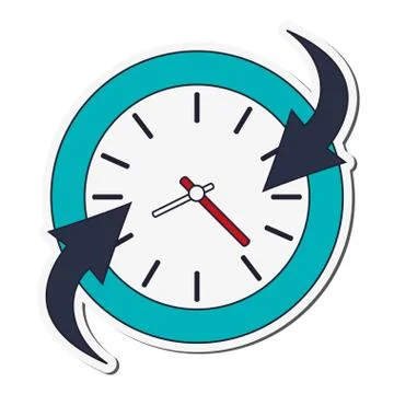 Clock and arrow icon Stock Illustration