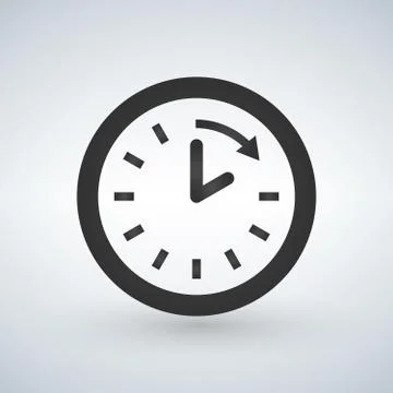 Clock and arrow icon. Time design. vector graphic Stock Illustration