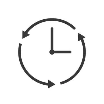 Clock and arrow vector icon, pixel perfect Stock Illustration