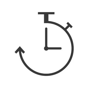 Clock and arrow vector icon, pixel perfect Stock-Illustration