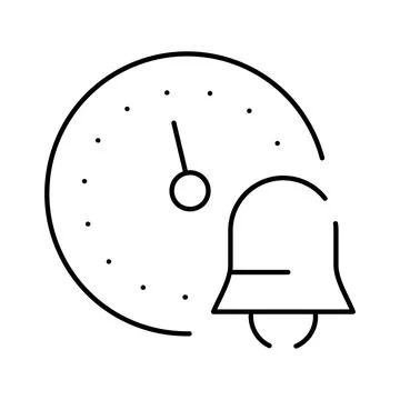 Clock and bell icon concept representing alarm notification Stock Illustration