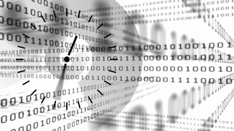 Clock and binary codes Stock Footage 106272165