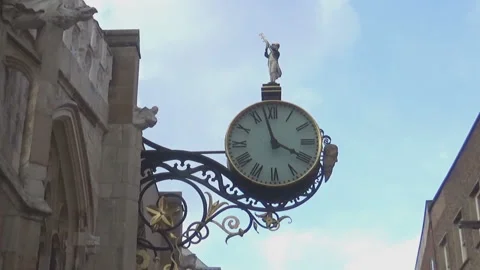 A clock and blue skies Stock Footage 91003534