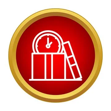 Clock and books icon representing time and study Stock Illustration