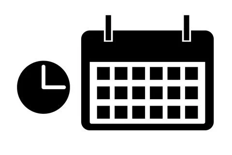 Clock and calendar icon set. Appointment and plan. Timetable. Vector. Stock Illustration
