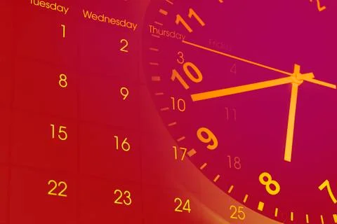 Clock and calendar Stock Photos