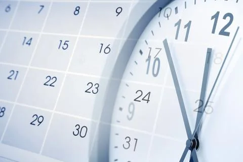 Clock and calendar Stock Photos