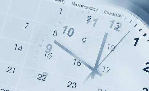 Clock and calendar Stock Photos