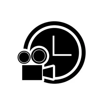Clock and camera film icon 库存插图