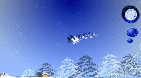 Clock and Christmas team Stock Footage