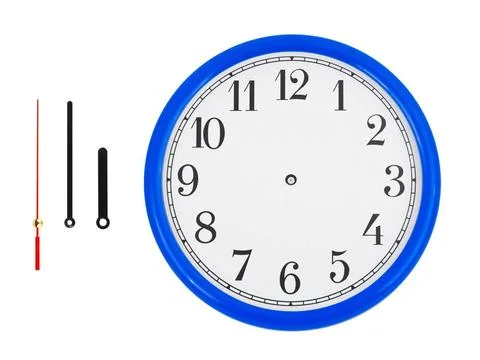 Clock and clock-hands Clock and clock-hands isolated on white background (... Stock Photos