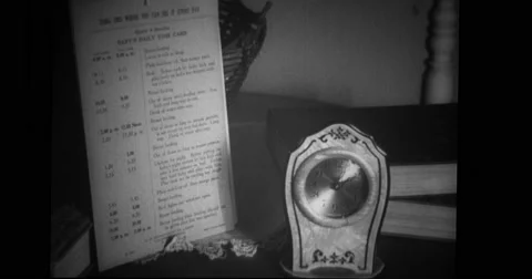 Clock and to do list on table Stock Footage 43447734