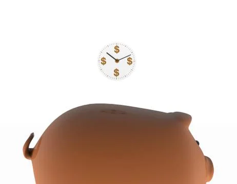 Clock and dollar sign, time is money, savings Stock Illustration