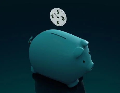 Clock and dollar sign, time is money, savings Stock Illustration