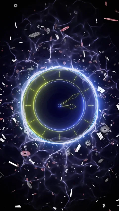 Clock and Gear Pieces of Clock Technology Endless Animation, Background, Loop 库存影片 336551231