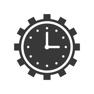 Clock and gear, time management or maintain icon, pixel perfect design Stock-Illustration