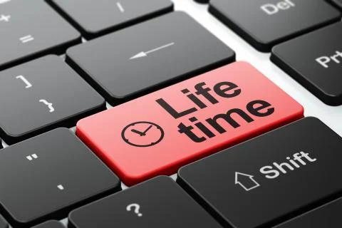 Clock and Life Time on computer keyboard Stock-Illustration
