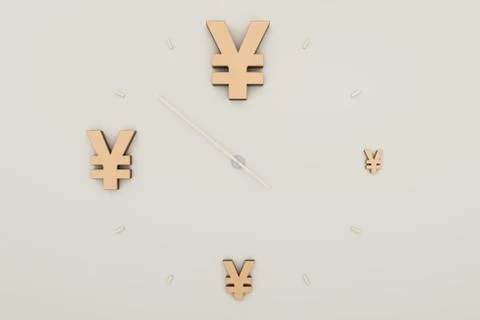 Clock and RMB symbol, time is money Stock Illustration
