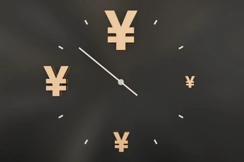 Clock and RMB symbol, time is money Stock Illustration