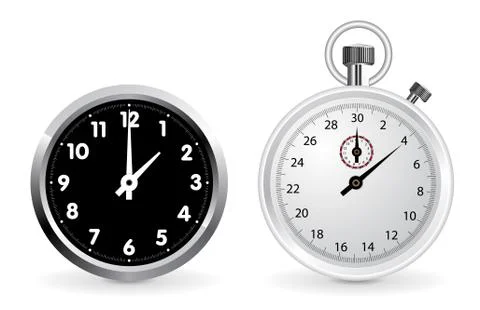 Clock and stopwatch Stock Illustration