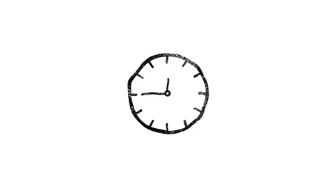 Clock and time icon in hand draw style. Motion graphics Видео 151539111