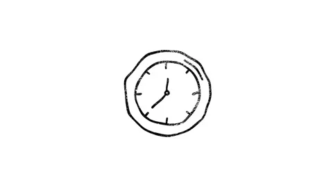 Clock and time icon in hand draw style. Motion graphics Stock Footage 151549190