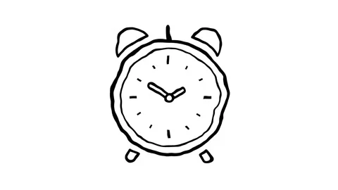 Clock And Time Icon In Hand Draw Style. Motion Graphics Stock Footage 153362734