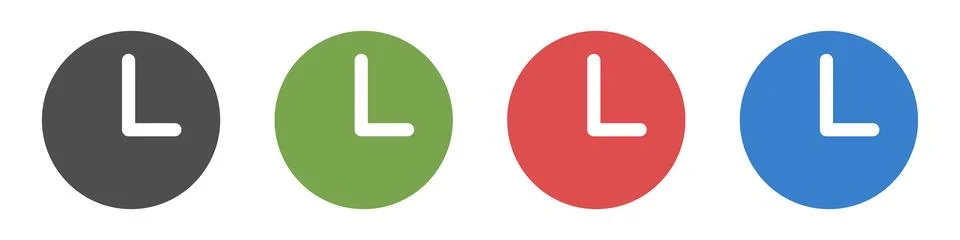 Clock and time icon set. Timers and stopwatches. Vectors. Stock Illustration