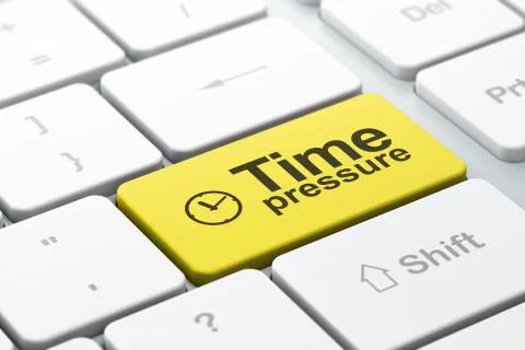 Clock and Time Pressure on computer keyboard backg Stock Illustration