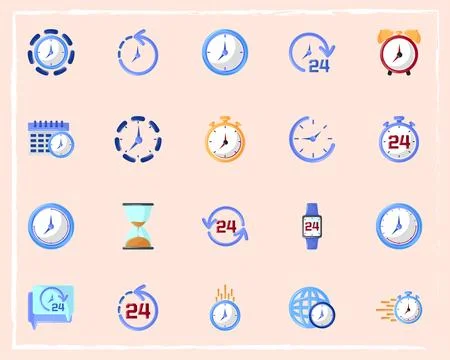 Clock and timer 스톡 일러스트