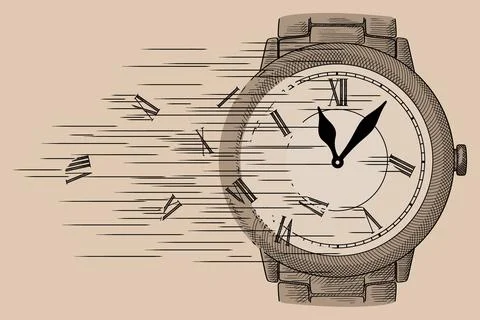Clock and wind Stock Illustration