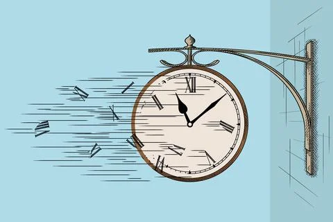 Clock and wind Stock Illustration