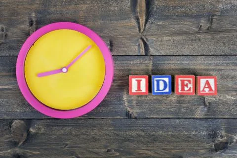 Clock and word Idea Stock Photos
