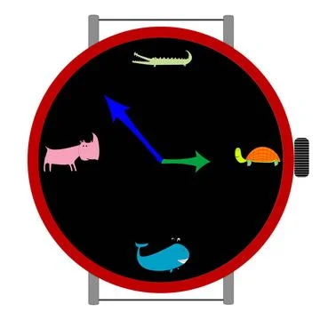 Clock with animals clock with animals, vector art illustration Copyright: ... Stock Photos