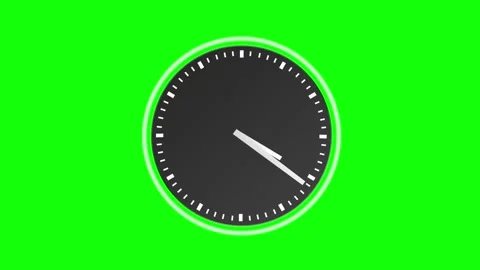 Clock Animated on Chroma Key for Compositing Stock Footage 337052387